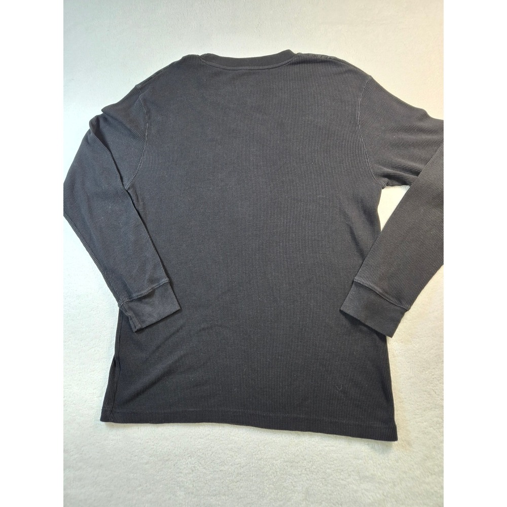 Southpole Mens XL Black Graphic Thermal Shirt Y2K Gothic Long Sleeve Waffle Knit - Picture 7 of 7